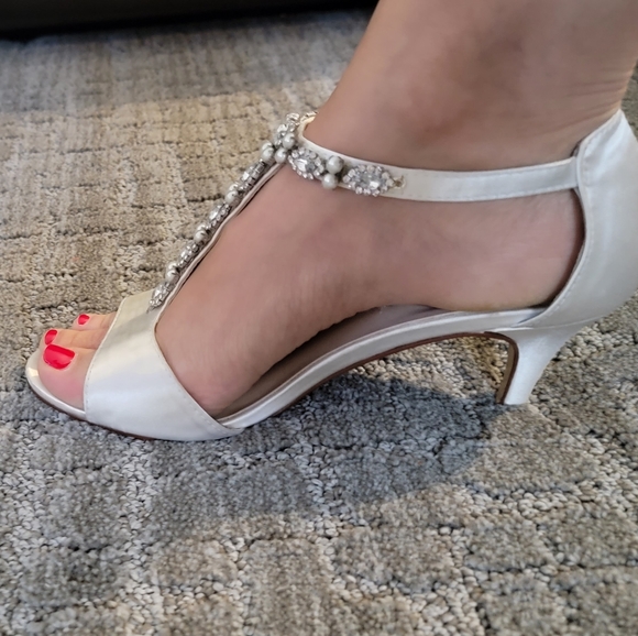 COPY - Wedding heels for wedding or other event. Ivory with rhinestones, size 7… - Picture 6 of 7